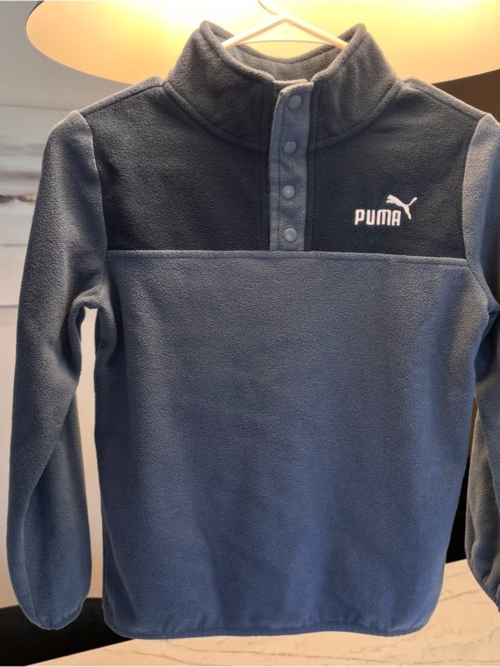 Puma Two-Tone Blue Fleece Snap Pullover